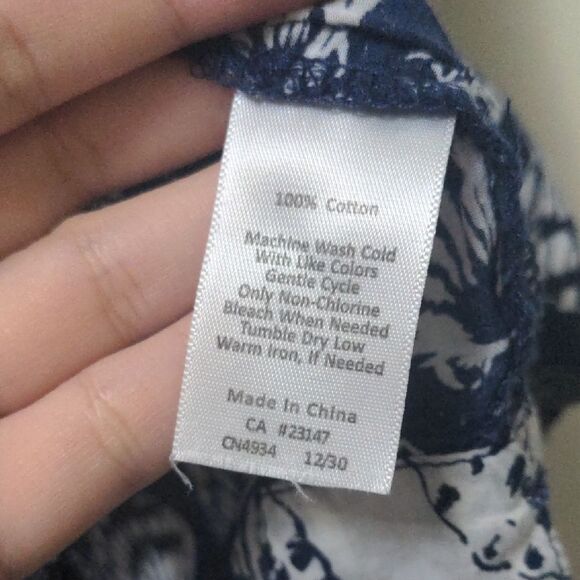 Talbots Navy and White Sea Shell Patterned Dress - Picture 5 of 7